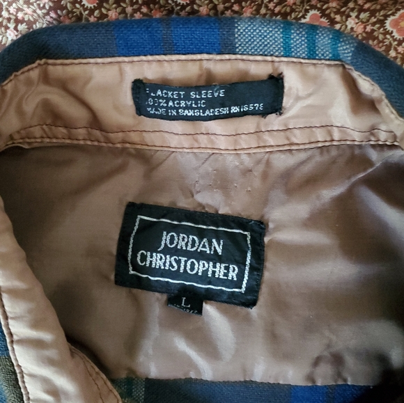 Vintage Acrylic Plaid Men's Long Sleeve Button Up. Jordan Christopher. Large. - Picture 3 of 12